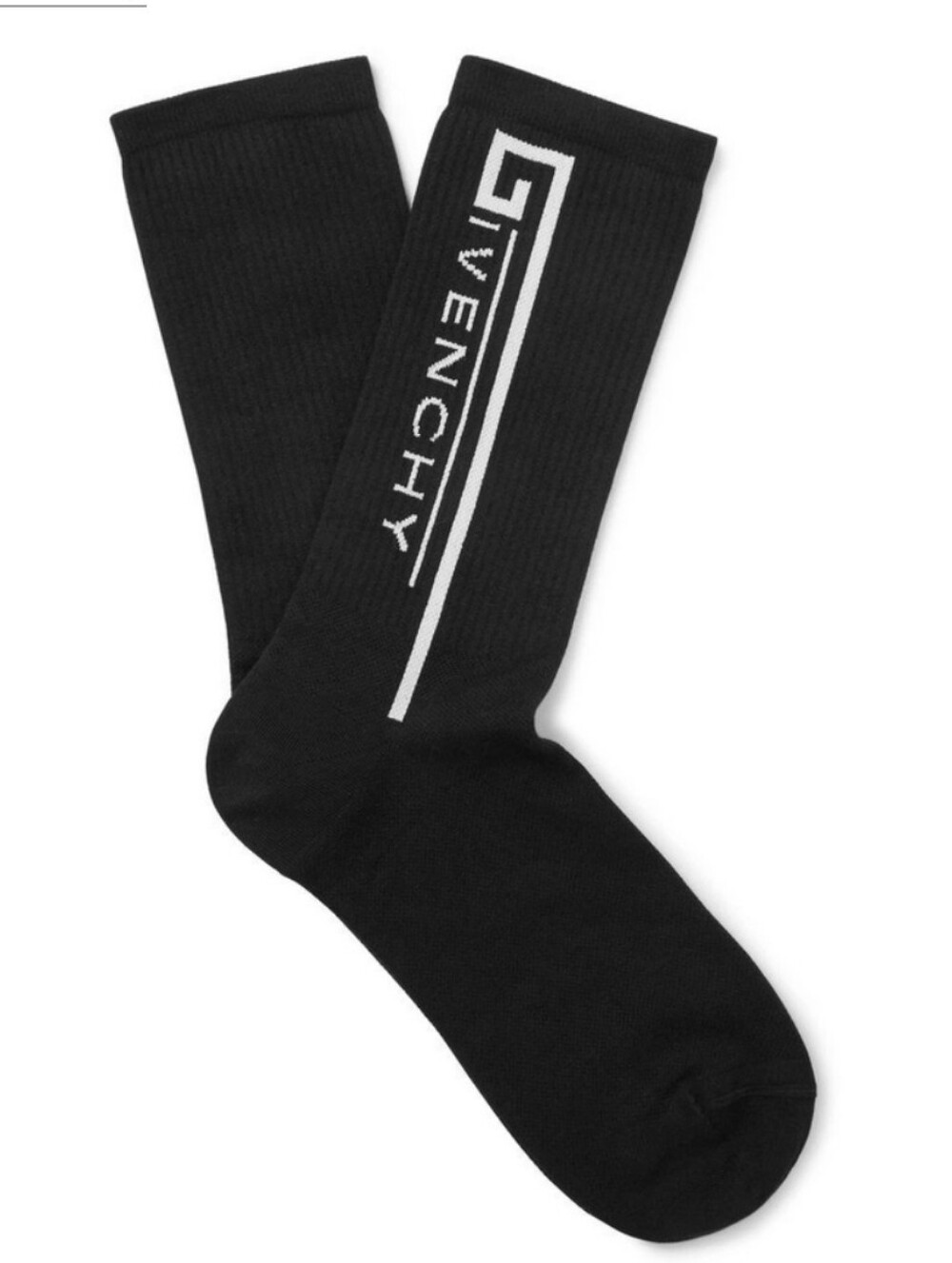 Givenchy Logo-Intarsia Stretch Cotton Blend Socks Men Black NIB NWT